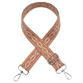 Colorful Woven Replacement Bag Strap Adjustable Geometric Crossbody Strap Orange - No. 660 / Silver Hook
