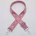 Tracolla per borsa donna ricambio etnica geometrica rosa stampa regolabile spalla - No.628 Rosa Geometrico Etnico Con Gancio Argentato