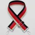 Adjustable colorful striped shoulder strap replacement for crossbody bags daily use - Style 431 Silver Hook