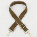Correa de repuesto ajustable para bolso de lona verde militar con herrajes dorados para bandoleras. - No 296 Gancho Tono Dorado