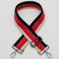 Colorful striped adjustable bag strap, wide shoulder crossbody replacement strap accessory. - Style 431 Gunmetal Hook