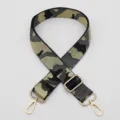 Adjustable wide replacement shoulder strap for crossbody bags with camo design gold hardware - No. 274 / Silver Hook