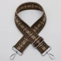 Woven replacement bag strap, geometric diamond pattern, adjustable crossbody shoulder strap. - No. 440 Silver Clasp