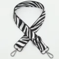 Adjustable black and white zebra print replacement shoulder strap for crossbody bags and purses - No. 405 Style / Gunmetal Hook