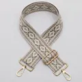 Wide woven bag strap replacement adjustable crossbody shoulder strap with gold hardware. - No. 442 Gold Clasp