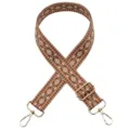 Boho Woven Replacement Bag Strap Ethnic Diamond Geometric Adjustable Crossbody Strap Brown - No. 661 / Gold Hook