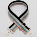 Adjustable colorful striped replacement shoulder strap for crossbody bags with gold hardware. - Style 432 Gold Hook