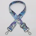 Colorful patterned replacement shoulder bag strap with metal adjustable buckle and hooks. - Style No.604 - Gunmetal Clasp