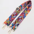 Colorful ethnic style wide bag strap replacement adjustable crossbody shoulder strap accessory - Colorful Pattern / Length 130cm Width 5cm / Gold Hook