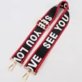 Verstelbare vervangende schouderriem voor tas, brede geweven crossbody riem met gouden hardware. - Mode Letter Patroon Gouden Haak