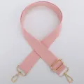 Rosa verstellbarer Ersatz-Taschenriemen, einfarbiger Canvas-Schultergurt mit Gold-Hardware. - Silberner Haken / Hellrosa Baumwollband