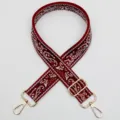 Sangle de sac de guitare paisley tissée rouge bandoulière réglable de rechange avec matériel doré. - Style 1044 Fermoir Doré