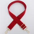 Roter Canvas Taschengurt, verstellbarer Ersatz Umhängegurt Schultergurt mit Goldbeschlag - Weinrotes Baumwollband