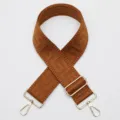 Brown wide replacement bag strap with adjustable length and gold hardware, chic geometric. - Brown (No. 889)