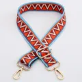 Boho Style Adjustable Crossbody Bag Strap Replacement Colorful Woven Shoulder Strap - Pattern No. 5 / Gold Hook