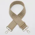 Wide adjustable woven replacement bag strap for women crossbody shoulder handbag accessory. - Gold Hook / Khaki (No. 886)