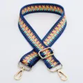 Ethnic Style Adjustable Bag Strap Crossbody Replacement Colorful Geometric Pattern Strap - Pattern No. 7 / Gold Hook