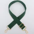 Dunkelgrüner Canvas Taschengurt, verstellbarer Schultergurt mit goldener Hardware für Handtasche. - Dunkelgrünes Baumwollband
