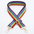 Colorful adjustable replacement bag strap for crossbody shoulder bags, fashion woven strap. - Pattern No. 8 / Gold Hook