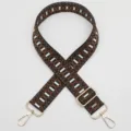 Vervangende tasriem bruin jacquard verstelbare schouderriem met goudkleurige hardware metalen - Stijl 1084