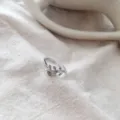 S925 Silber Zirkon Blatt Offener Ring für Damen, eleganter modischer Alltagsschmuck. - Offen Verstelbar / Grüner Strass Blatt Stil (K381) / Weißgold