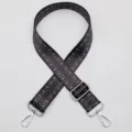 Tracolla di ricambio in stile etnico, cintura regolabile intrecciata geometrica marrone scuro. - No.629 Marrone Scuro Geometrico Etnico Con Gancio Argentato