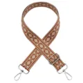 Ethnic woven replacement bag strap, adjustable geometric shoulder strap for bags. - No. 661 / Silver Hook
