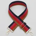 Colorful striped replacement bag strap with adjustable length and durable gold metal hardware - Style 433 Gold Hook