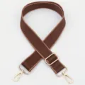 Correa de bolso marrón ajustable, bandolera ancha de repuesto con herrajes dorados. - No 297 Gancho Tono Dorado