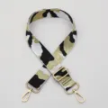 Adjustable wide bag strap replacement woven crossbody shoulder strap with gold hardware. - No. 278