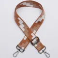 Breiter verstellbarer Segeltuch Taschenriemen mit geometrischem Muster Schultergurt. - Nr. 305 Gunmetal-Haken