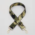 Wide camo replacement bag strap with adjustable gold hardware for shoulder and crossbody bags. - No. 279 / Silver Hook
