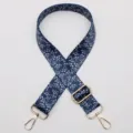 Adjustable floral print wide bag strap with gold tone hardware for women shoulder bag - Style No.606 - Gold Clasp