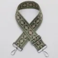 Wide woven replacement bag strap, adjustable crossbody guitar style strap with metal hooks. - No. 439 Silver Clasp