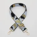 Adjustable wide replacement bag strap with chic metallic gold black camouflage pattern. - No. 280 / Silver Hook