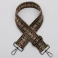 Woven replacement bag strap, ethnic geometric pattern shoulder strap with adjustable metal buckles. - No. 440 Gunmetal Clasp