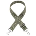 Woven bag strap replacement adjustable ethnic diamond pattern crossbody shoulder strap accessory - No. 663 / Silver Hook