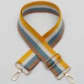 Colorful striped adjustable replacement bag strap with gold tone hardware accessories - Style 435 Gold Hook