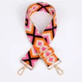 Colorful ethnic style replacement bag strap, adjustable crossbody webbing with metal hardware. - Style 257 / Silver Hook