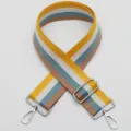 Colorful striped adjustable replacement shoulder strap for crossbody bags with metal hardware. - Style 435 Silver Hook
