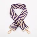 Purple zebra pattern wide bag strap adjustable cross-body replacement strap accessory - Style Number 226