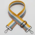 Colorful striped adjustable shoulder bag strap, wide replacement strap for crossbody bags. - Style 435 Gunmetal Hook