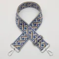 Woven replacement strap for women bags, adjustable colorful wide shoulder crossbody strap. - Style 678 Silver Hook