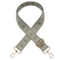 Adjustable woven replacement bag strap with ethnic diamond pattern and gold metal hardware. - No. 665 / Gold Hook