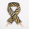 Wide bag strap zebra pattern blue yellow adjustable replacement shoulder strap hardware - Style Number 227