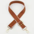 Correa de hombro de repuesto bicolor ajustable para bolsos cruzados en marrón y blanco - Estilo 300 Gancho Dorado