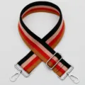 Adjustable colorful striped replacement bag strap with metal hardware for crossbody. - Style 436 Silver Hook