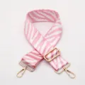 Pink zebra print replacement bag strap, adjustable wide crossbody strap with gold hardware. - Style Number 228 / Silver Hook