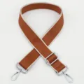 Correa de bolso de lona marrón ajustable de repuesto con herrajes de metal plateado para bolsos. - Estilo 300 Gancho Plateado