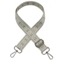 Ethnic style diamond woven bag strap, adjustable replacement shoulder strap for crossbody bags. - No. 665 / Gunmetal Hook